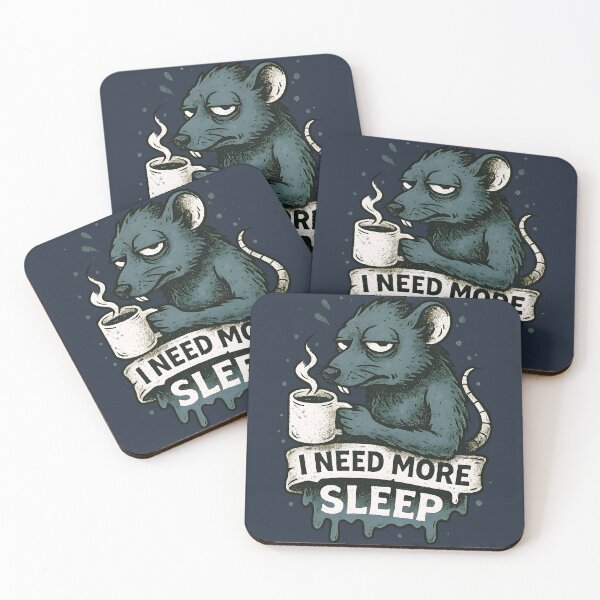 Item preview, Funny Sleepy Rat Coffee Lover Insomnia Sufferers designed and sold by Shoot-The-Moon.