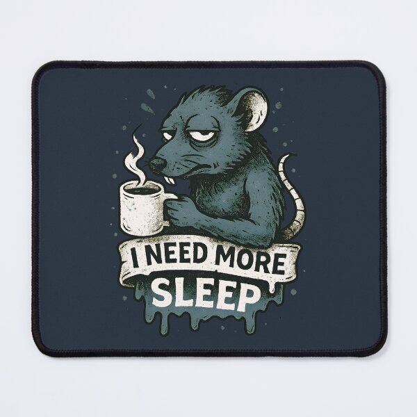 Item preview, Funny Sleepy Rat Coffee Lover Insomnia Sufferers designed and sold by Shoot-The-Moon.