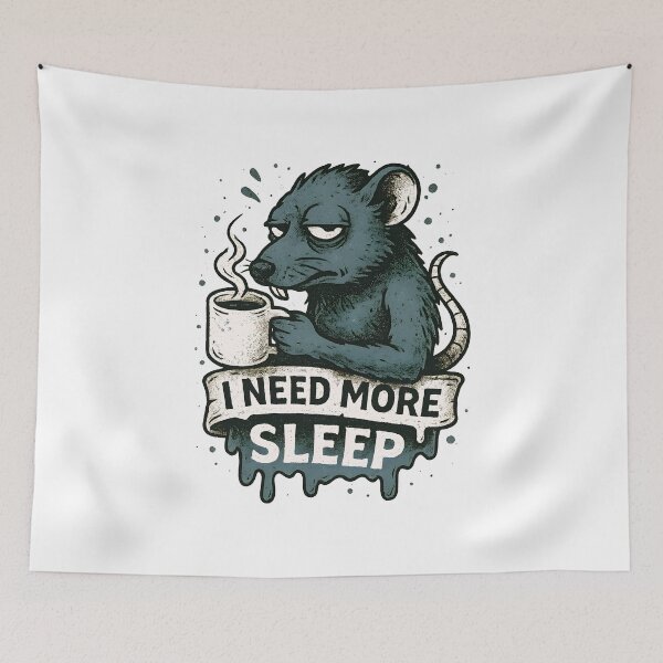 Item preview, Funny Sleepy Rat Coffee Lover Insomnia Sufferers designed and sold by Shoot-The-Moon.