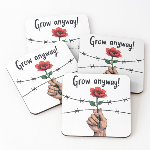 Item preview, Grow Anyway – Empowerment Flower Art with Barbed Wire designed and sold by Myono.