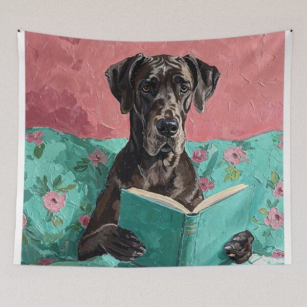 Item preview, Great Dane Reading In Bed designed and sold by H G  Designs.