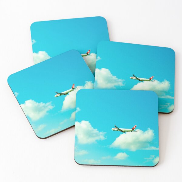 Item preview, Swiss Airlines Passenger Airplane Flying Against Blue Sky and Clouds designed and sold by Mats Silvan.