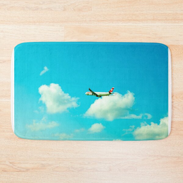 Item preview, Swiss Airlines Passenger Airplane Flying Against Blue Sky and Clouds designed and sold by Mats Silvan.
