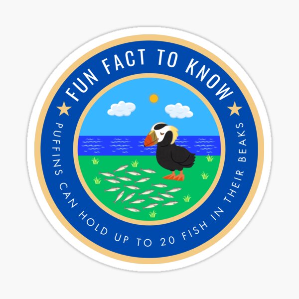 Item preview, Fun fact to know Puffins can hold up to 20 fish in their beaks designed and sold by fev-rocks.