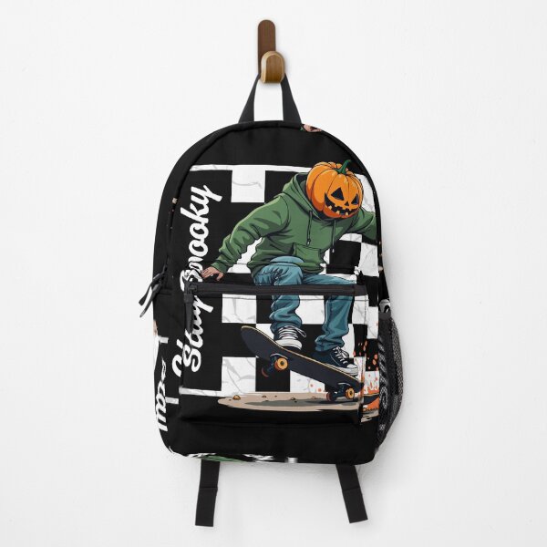 Item preview, Stay Spooky - Skeleton Jack O' Lantern Riding a Skateboard - Halloween designed and sold by RaceDayRags.