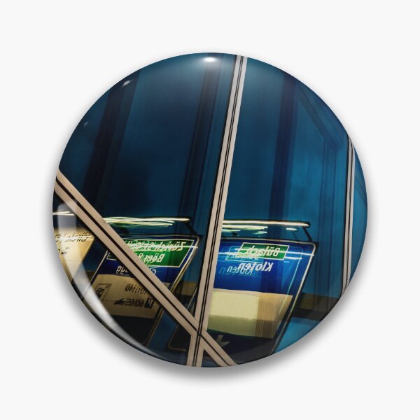 Item preview, Illuminated Road Sign with a Modern Glass Wall Building with Reflection in Dusk designed and sold by Mats Silvan.