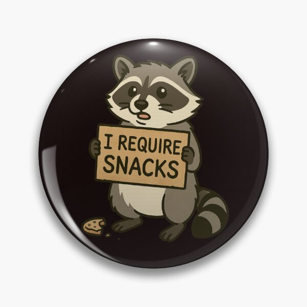Item preview, "I Require Snacks" – Funny Raccoon designed and sold by FrameFlow.