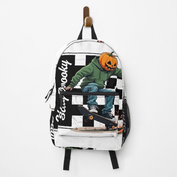 Item preview, Stay Spooky - Skeleton Jack O' Lantern Riding a Skateboard - Halloween designed and sold by RaceDayRags.