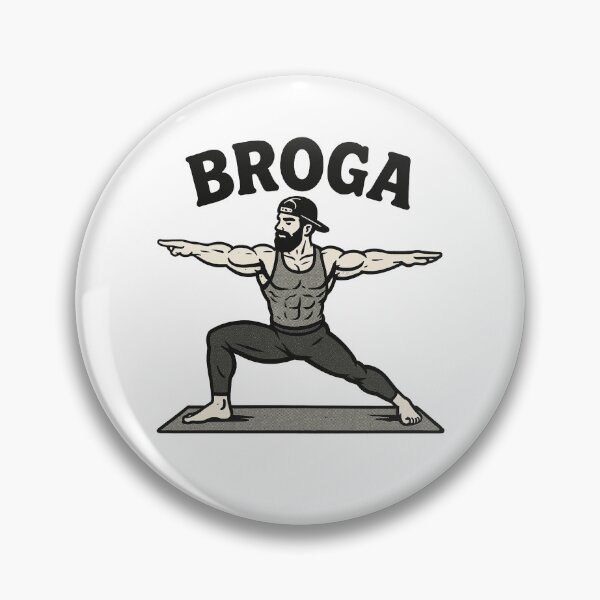 Item preview, Broga: Bearded Man Yoga Warrior Pose designed and sold by k3rstman1.