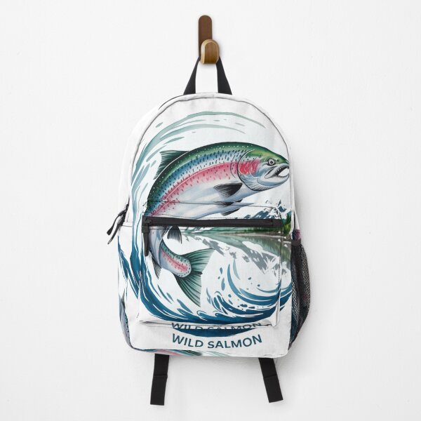 Item preview, Wild Salmon Jumping - Watercolor Style designed and sold by FusiTink.