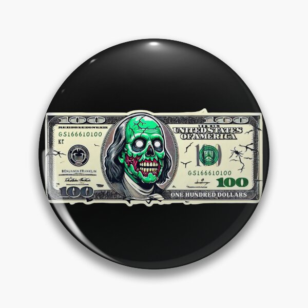 Item preview, Zombie Benjamin Franklin $100 Bill – Undead Currency Art designed and sold by GRIMSHVDE.