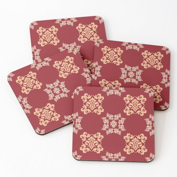 Item preview, Luxurious Damask Pattern - Red & Gold Wallpaper designed and sold by DesignByNui.