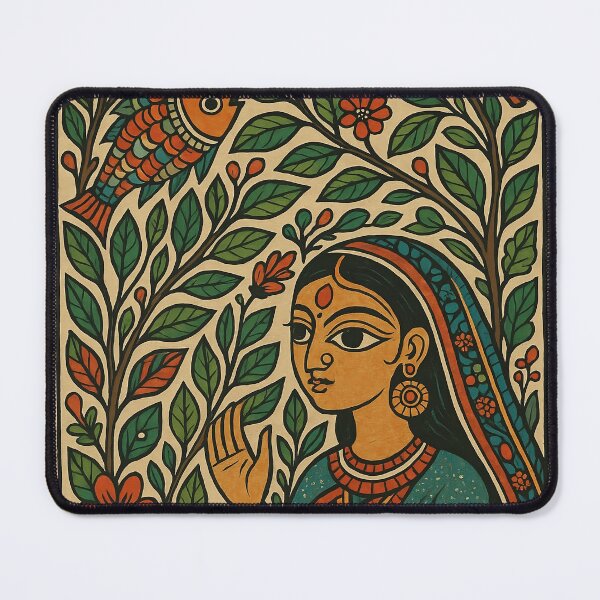 Item preview, Whispers of Nature – Madhubani Muse in Bloom designed and sold by Tribe & Tech.