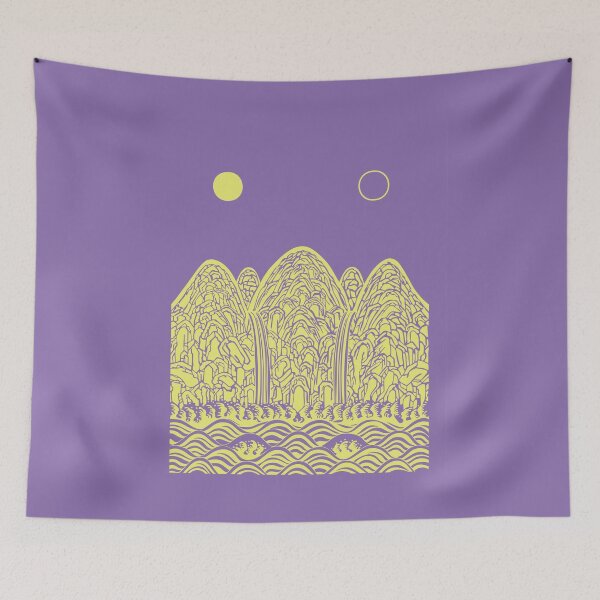 Item preview, Irworobongdo Modern Violet Korean Landscape Art designed and sold by alpacalab.