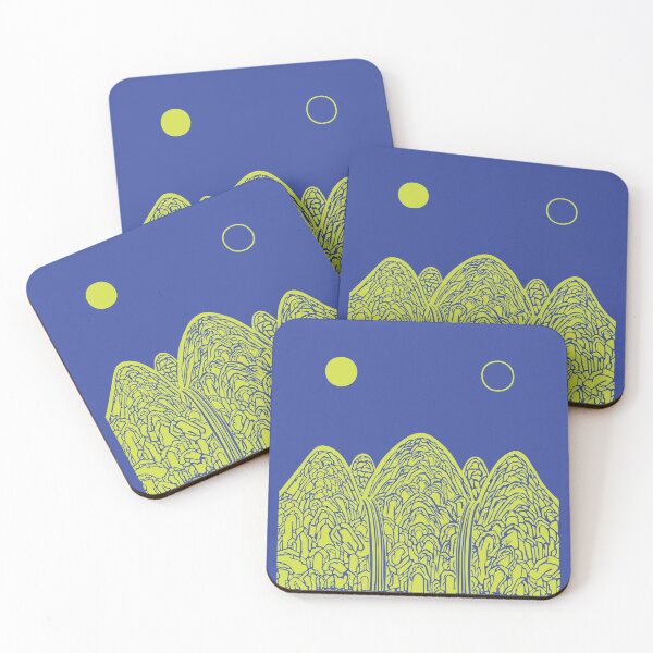 Item preview, Irworobongdo Modern Blue Korean Landscape Art designed and sold by alpacalab.