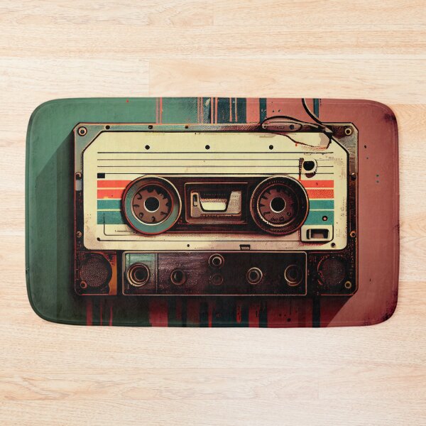 Item preview, Hand-drawn comic retro audio cassette. Colorful background in art retro-futuristic style designed and sold by anytka.