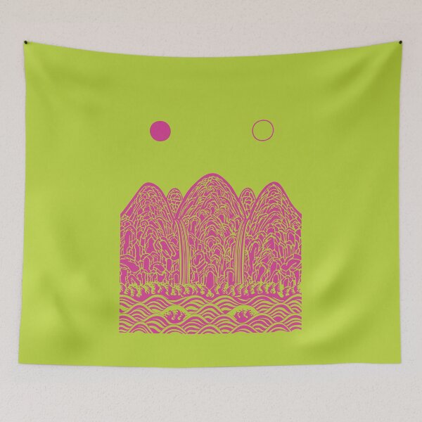Item preview, Irworobongdo Modern Pink Korean Landscape Art designed and sold by alpacalab.