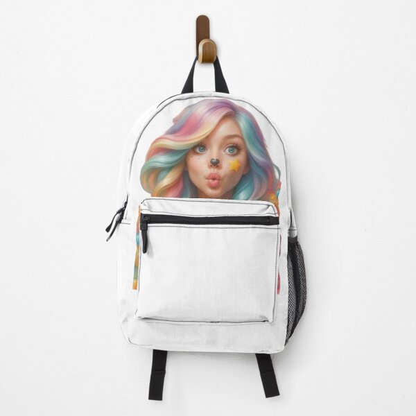 Item preview, Pastel Dream Girl – Whimsical Rainbow Portrait Art designed and sold by ZephyrBDesigns.
