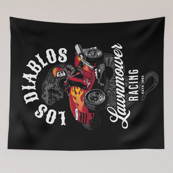 Item preview, Lawnmower Racing - Los Diablos - White - Lawn Mower Racing designed and sold by RaceDayRags.