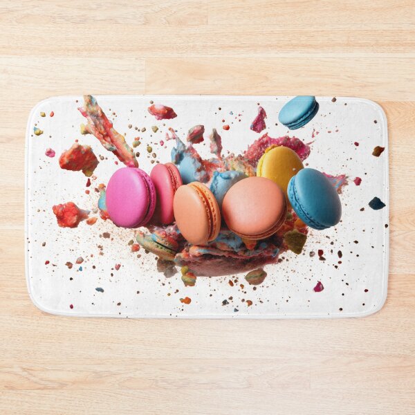 Item preview, Multicolored French macarons in a color explosion on light background designed and sold by anytka.