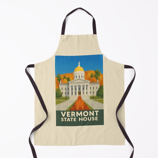 Item preview, Vermont State House Retro Poster – Montpelier Autumn Art Print designed and sold by ArtSpireWorks.