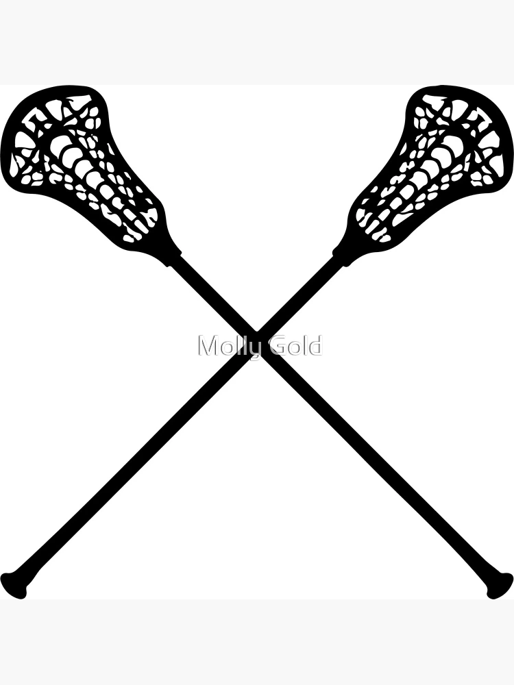 two double crossed lacrosse sticks with ball Name space empty