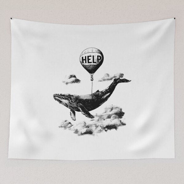 Item preview, Banksy Flying Whale with Balloon - Whale's Cry for Help designed and sold by hamishby.