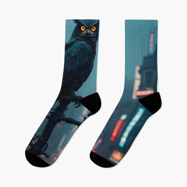Item preview, Nocturnal Sentinel of the Neon City designed and sold by oanaunciuleanu.