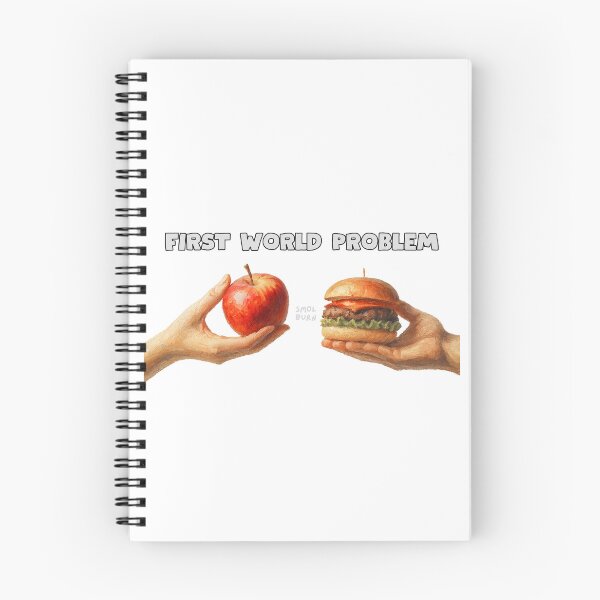Item preview, First World Problem – Burger vs Apple Funny Food Choice Design designed and sold by smolburndesign.