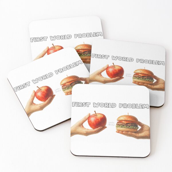 Item preview, First World Problem – Burger vs Apple Funny Food Choice Design designed and sold by smolburndesign.