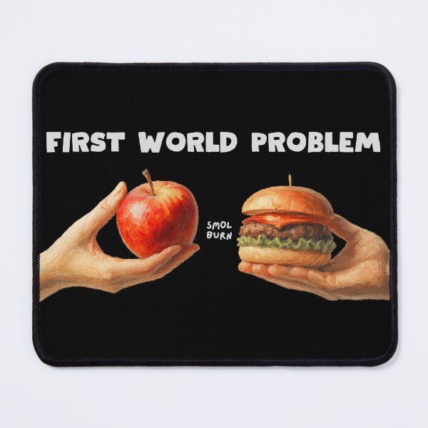 Item preview, First World Problem – Burger vs Apple Funny Food Choice Design designed and sold by smolburndesign.