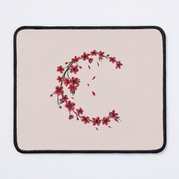 Item preview, Red Moon Cherry Blossom Sakura Flower branch illustration designed and sold by Scarlet Swan.