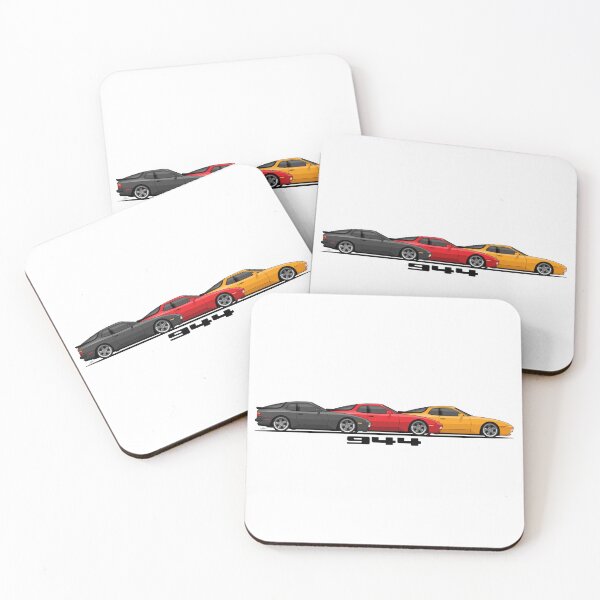 Item preview, Three Porsche 944 turbo retro German Flag colors Illustration designed and sold by blackdogshop.