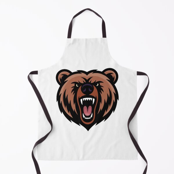 Item preview, Stylized Roaring Bear Head Vector Brown and Black Predator Illustration Design with Yellow Eyes and Open Mouth designed and sold by AtonuHaque.