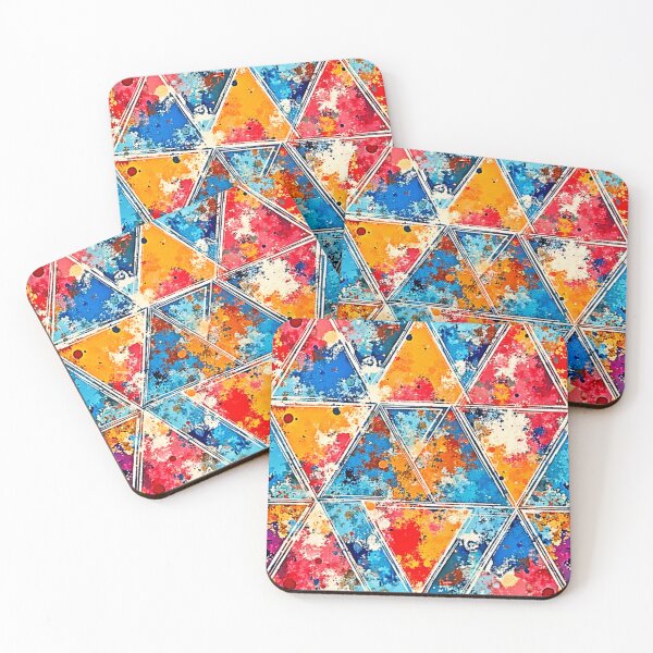 Item preview, Vibrant Abstract Geometric Splash Art designed and sold by Health And Fitness Posts e-Store.