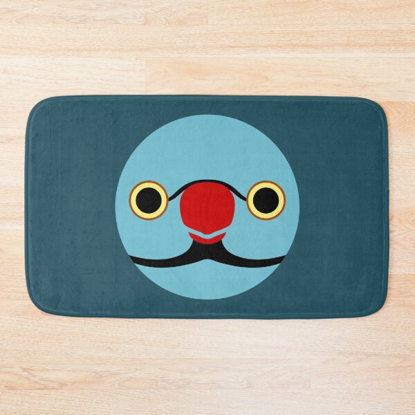 Item preview, The face of a blue male Rose-ringed parakeet designed and sold by INKOYADO.