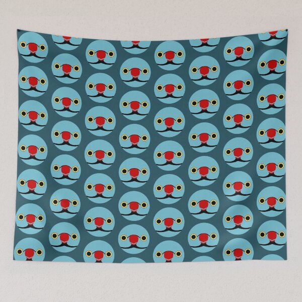 Item preview, The face of a blue male Rose-ringed parakeet designed and sold by INKOYADO.