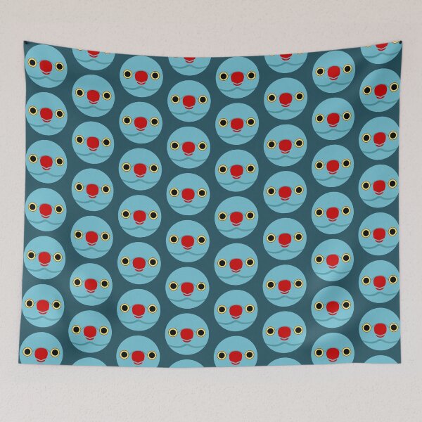 Item preview, The face of a blue female Rose-ringed parakeet designed and sold by INKOYADO.
