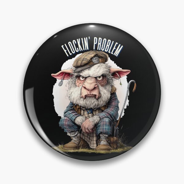Artikelvorschau, Lustige wütende Schafe Flockin Problem Highland Humor Kunst entworfen und verkauft von MTJ-Mushrooms.