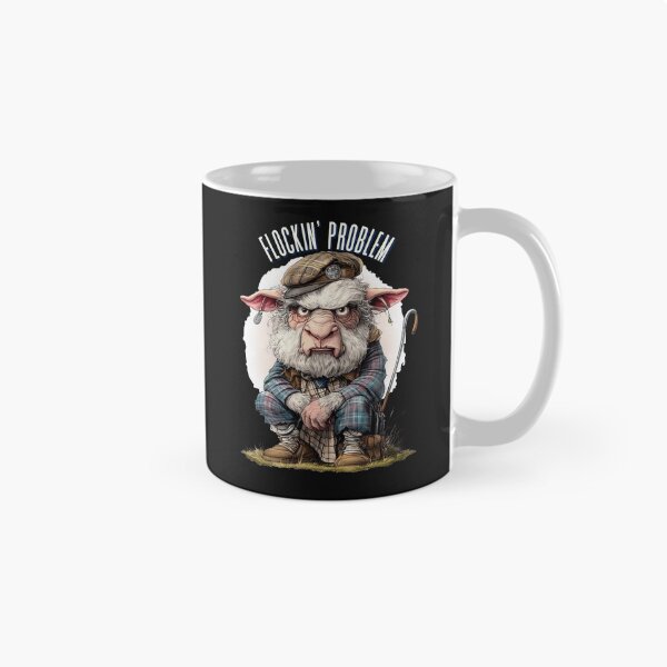 Item preview, Funny Angry Sheep Flockin Problem Highland Humor Art designed and sold by MTJ-Mushrooms.