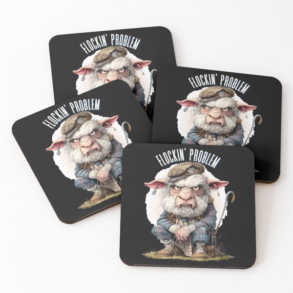 Item preview, Funny Angry Sheep Flockin Problem Highland Humor Art designed and sold by MTJ-Mushrooms.