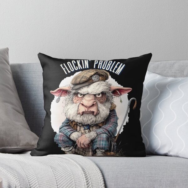 Item preview, Funny Angry Sheep Flockin Problem Highland Humor Art designed and sold by MTJ-Mushrooms.
