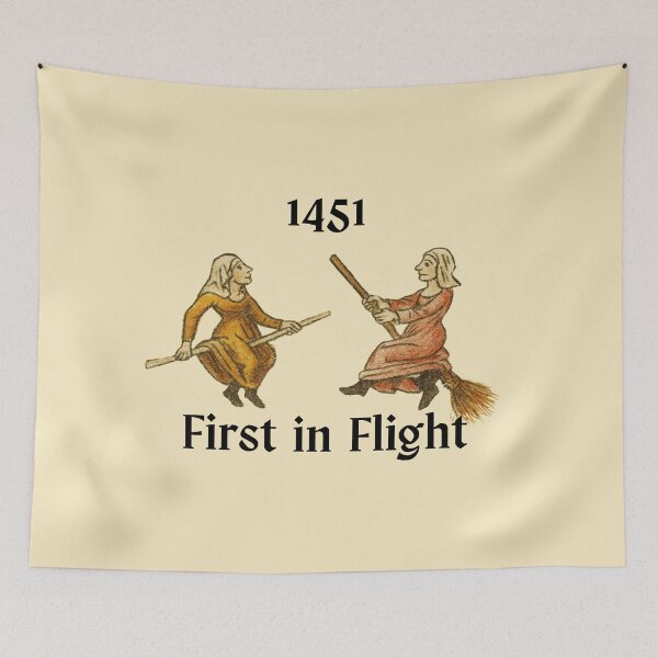 Item preview, First in Flight – 1451 Witch Illustration Tribute designed and sold by Where Troubles Melt Like Lemon Drops.