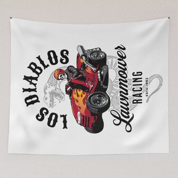 Item preview, Lawnmower Racing - Los Diablos - Black - Lawn Mower Racing designed and sold by RaceDayRags.