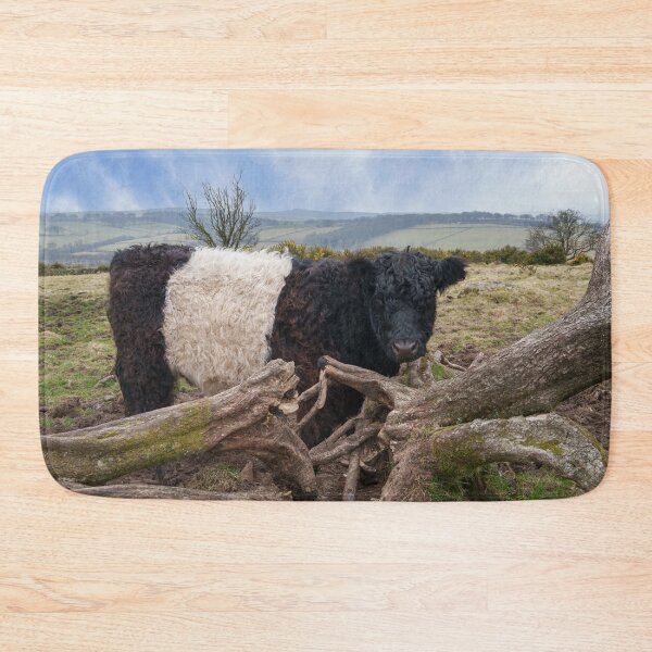 Item preview, Oreo Cow Among Rolling Heather Hills designed and sold by rawshutterbug.