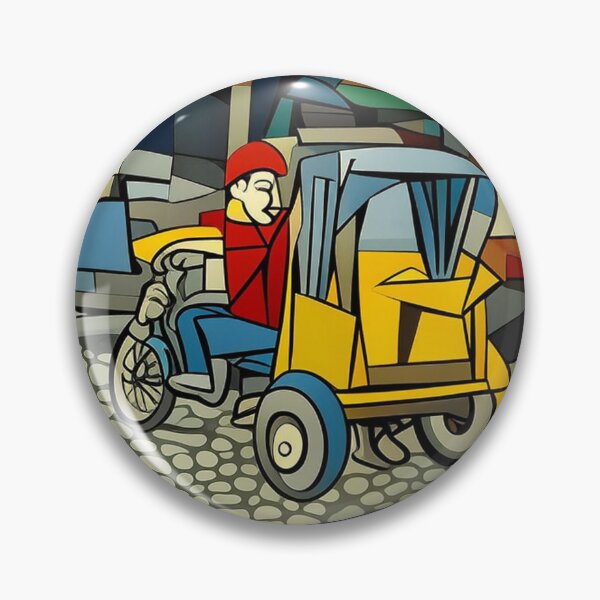 Item preview, Vintage Tuk-Tuk Station Geometric Art designed and sold by PolyVision Siam Studio.