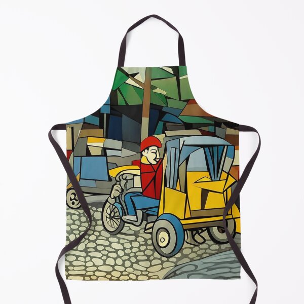 Item preview, Vintage Tuk-Tuk Station Geometric Art designed and sold by PolyVision Siam Studio.