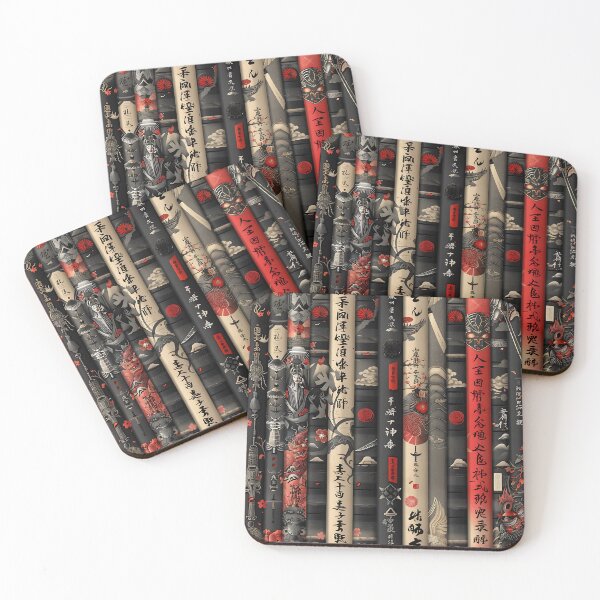 Item preview, Japanese Scroll and Samurai Armor Seamless Pattern designed and sold by KaitoJapanDesign.