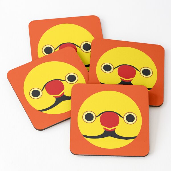 Item preview, The face of a yellow male Rose-ringed parakeet designed and sold by INKOYADO.
