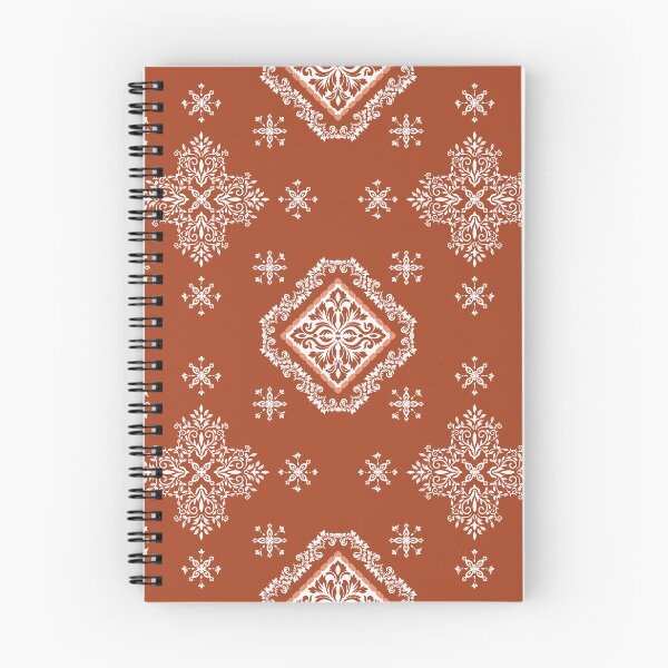 Item preview, Seamless White Floral Damask Pattern on a Burnt Orange Background designed and sold by DesignByNui.